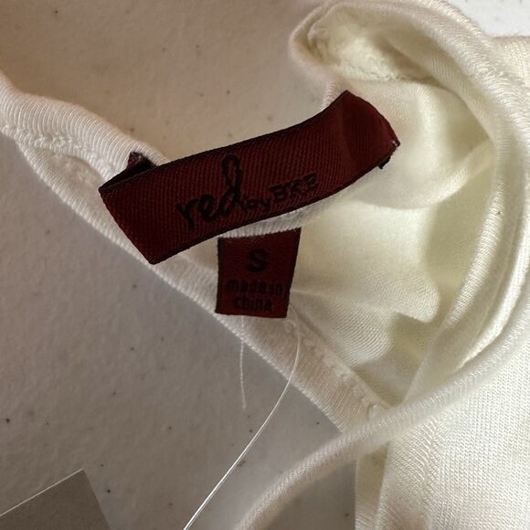 Buckle Jersey Knit Tunic Top Small Cream Casual Short Sleeve Cut out NWT - Picture 8 of 8